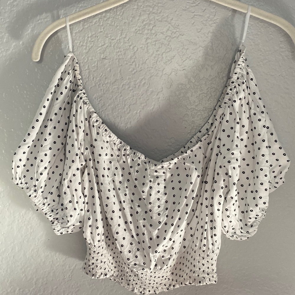 Garage Black & White Floral Blouse